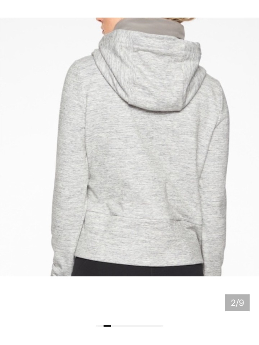 Athleta Victory Primaloft Full Zip-Up Hoodie Sweatshirt Heather Grey Fleece Line - Picture 2 of 9